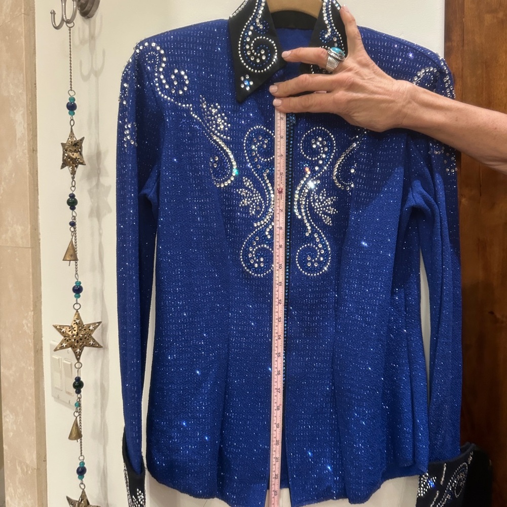 Royal Blue Showmanship Shirt Western Pleasure Horse Show - Picture 6 of 7